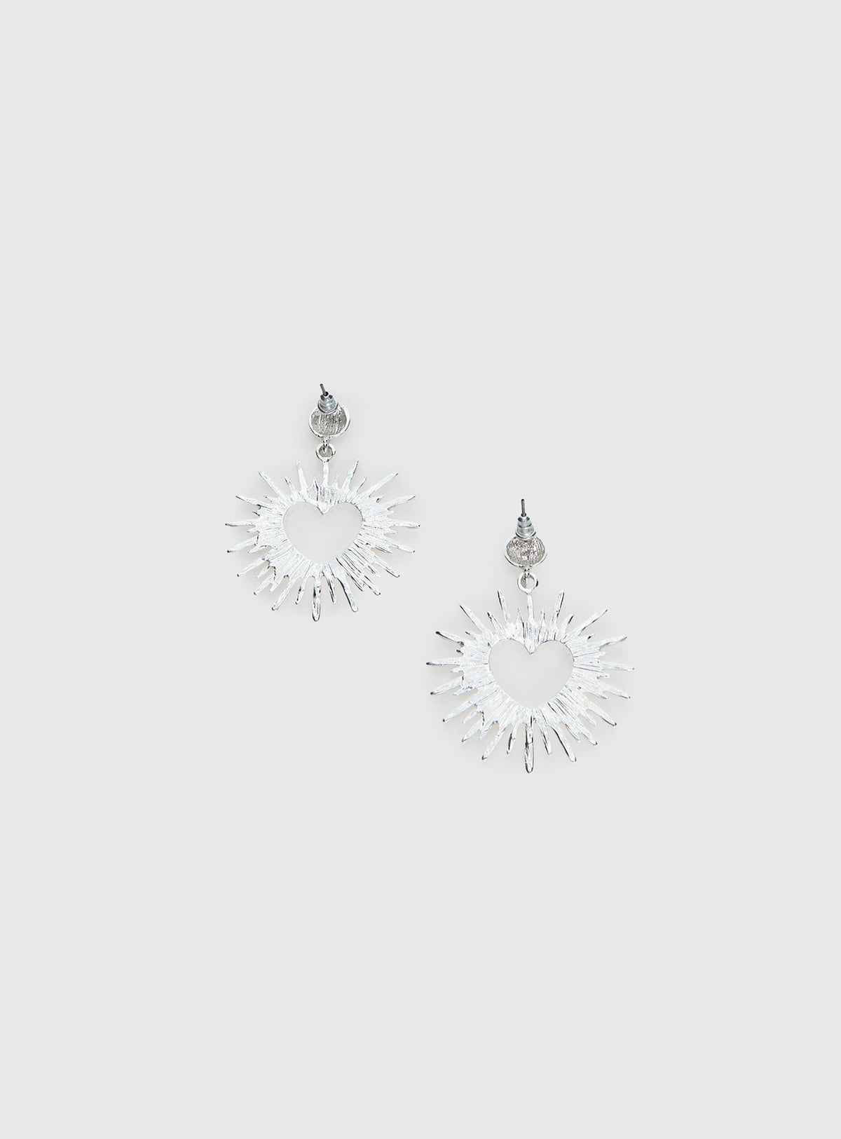 Manifest It Heart Earrings Silver