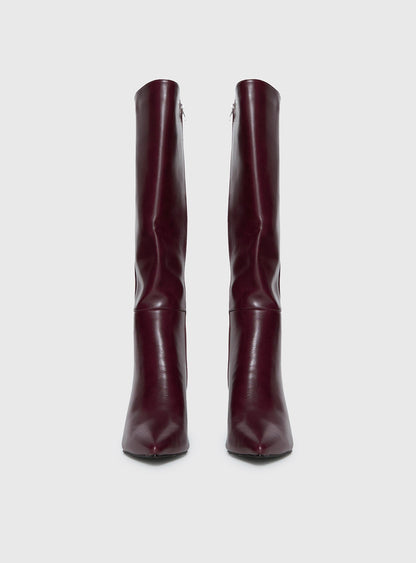 Harrie Knee High Boots Burgundy