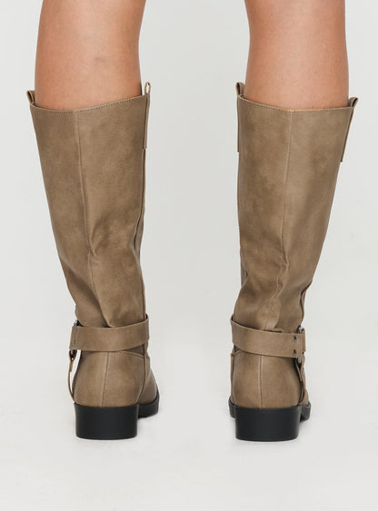 Wrecked Western Boots Beige