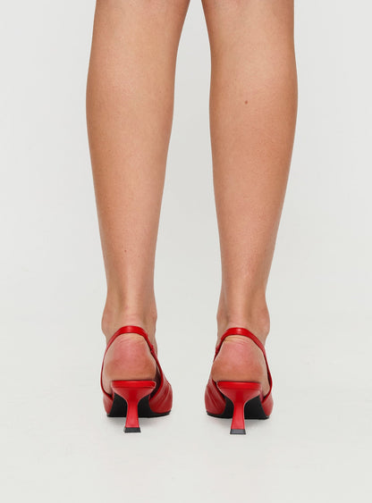 Denalia Pointed Toe Heels Red Matte