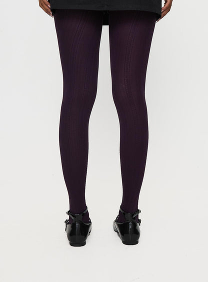 Back With Love Stockings Plum