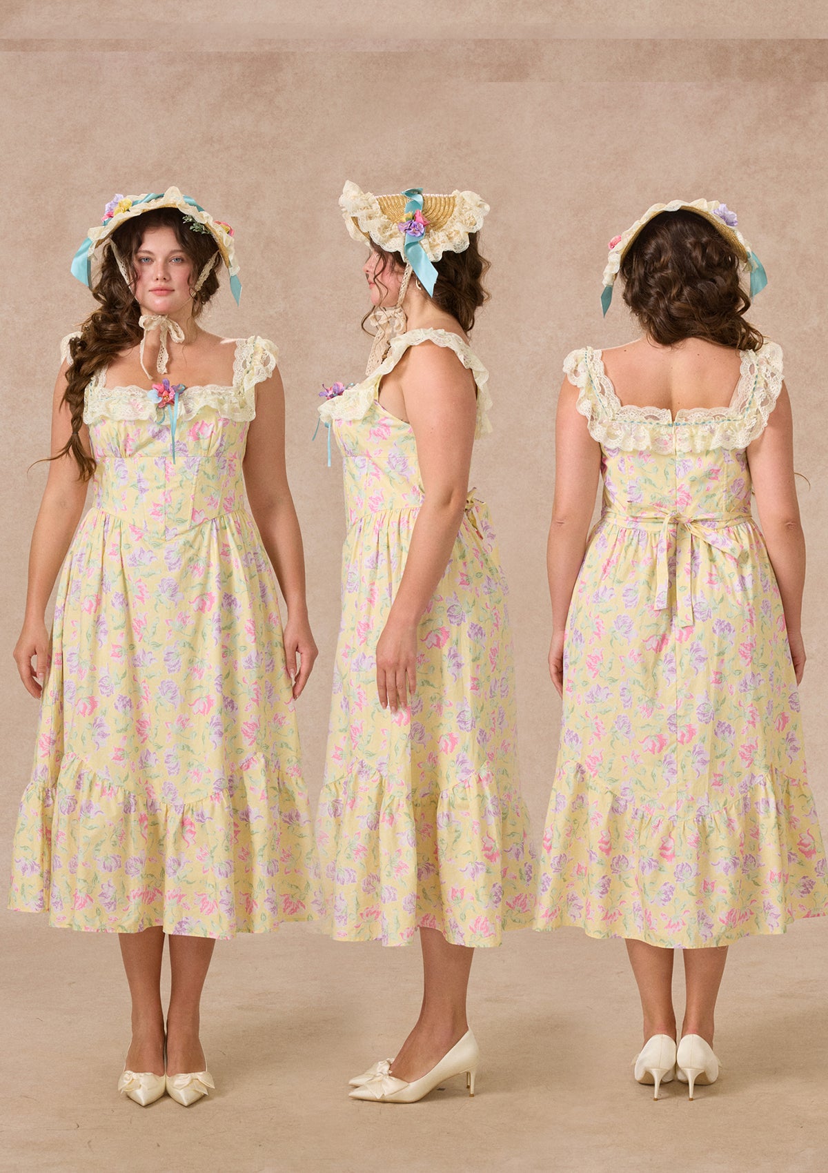 Curve&Plus Honey Tea Garden Dress