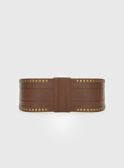 Vanish Faux Leather Belt Brown
