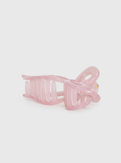 With A Bow Hair Clip Pink