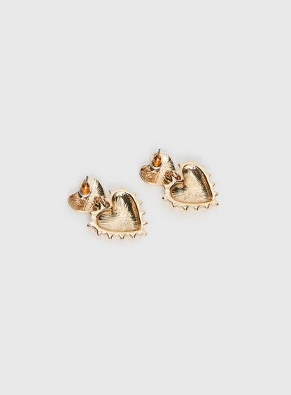 Eliette Heart Earrings Gold