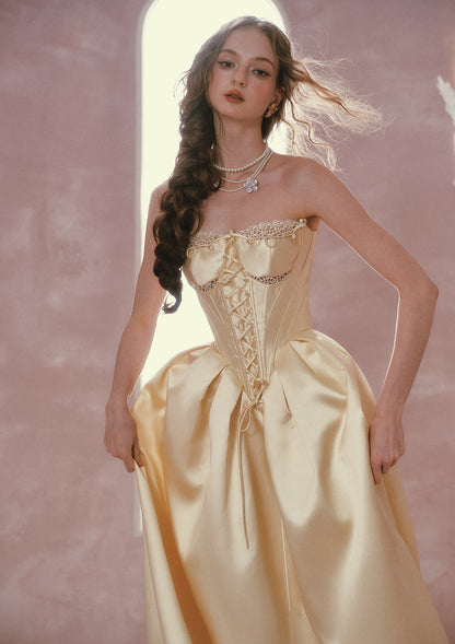 Belle's Gilded Corset Dress