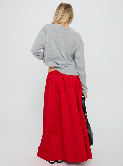 Felipa Maxi Skirt Red