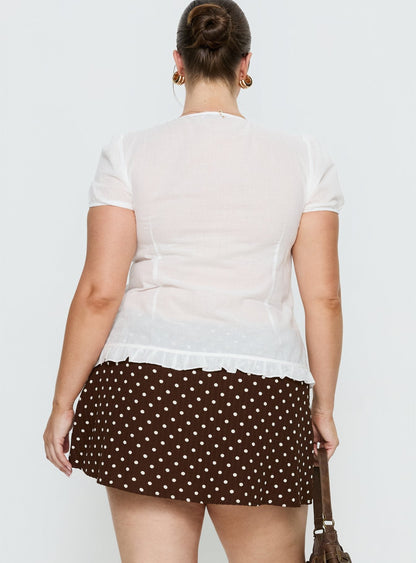 Tejano Mini Skirt Brown Polka Dot Curve