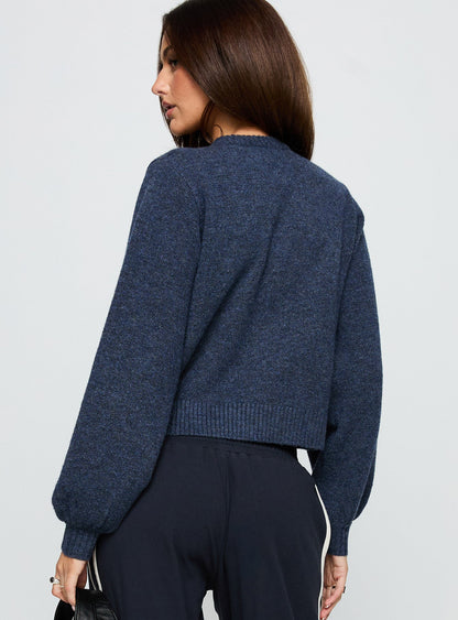 Kammi Button Up Cardigan Navy
