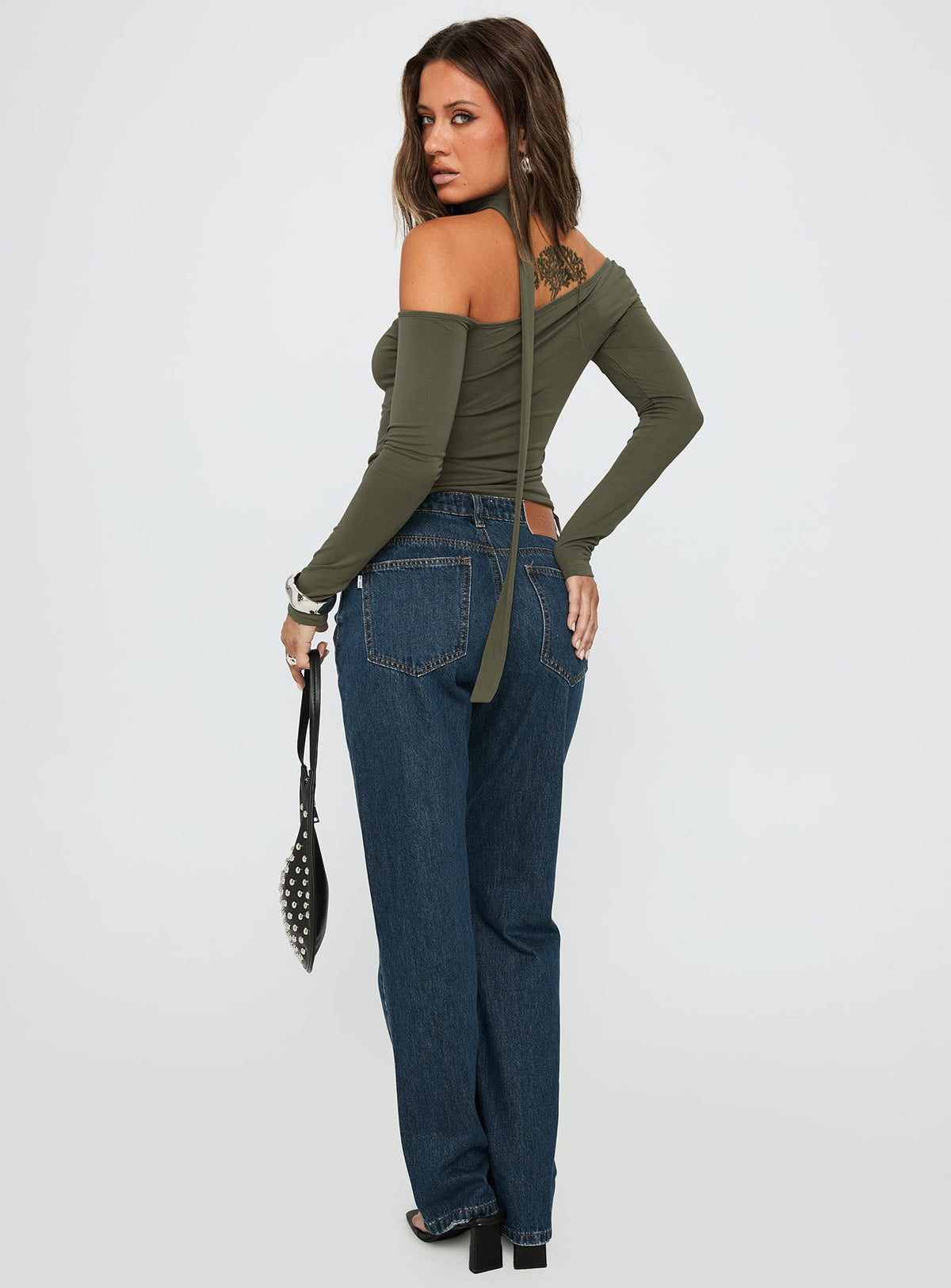 Vesperis Mid Rise Slim Leg Jeans Dark Blue Wash