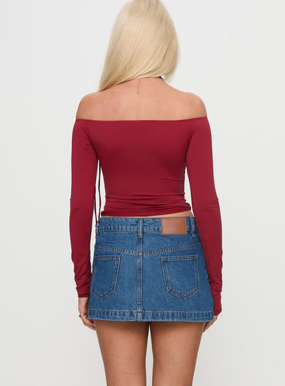 Nicolina Low Rise Denim Mini Skirt Light Wash Tall