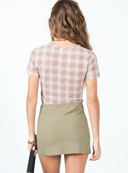 Karley Low Waist Mini Skirt Green