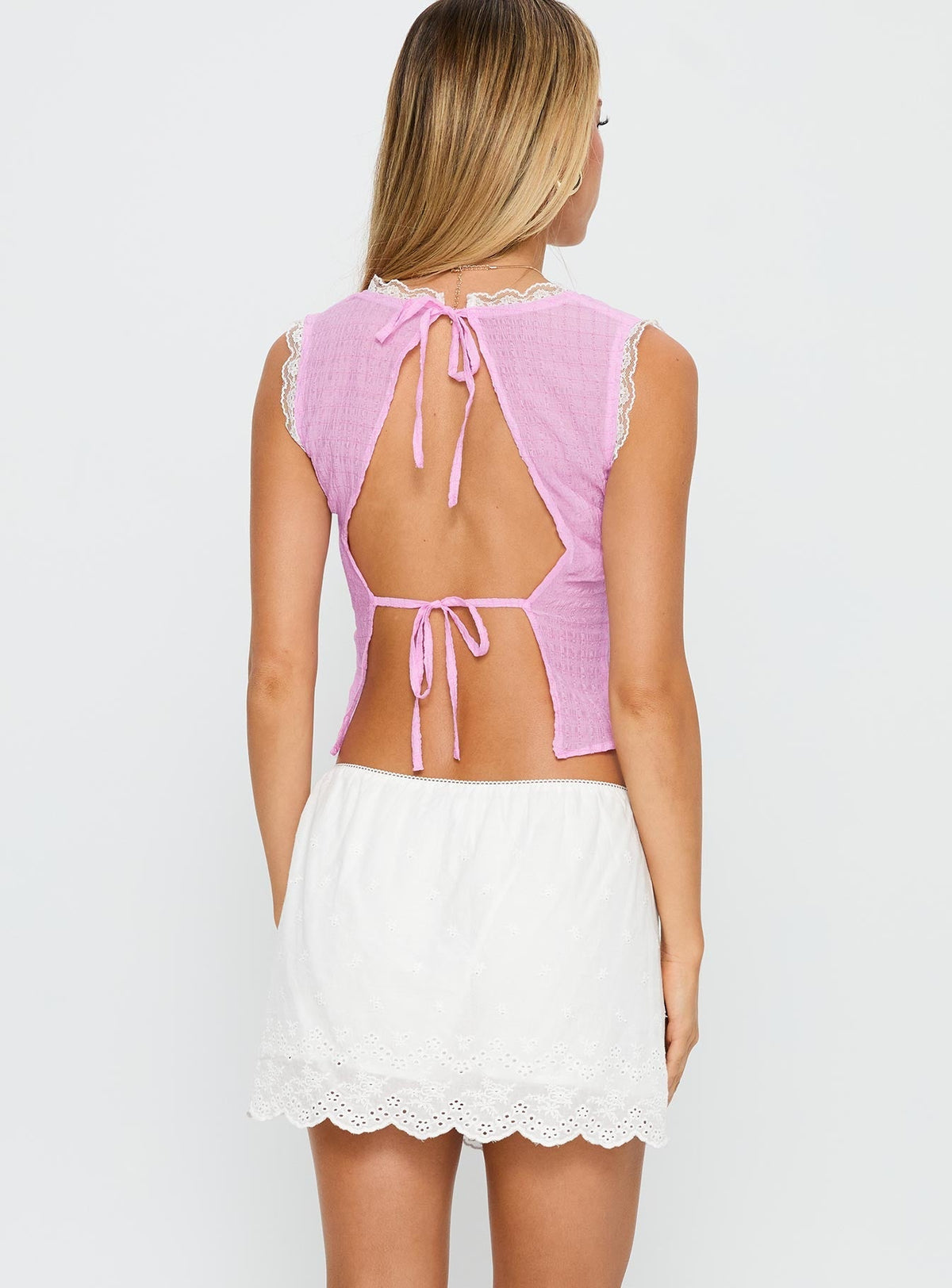 Wish Upon Broderie Mini Skirt White