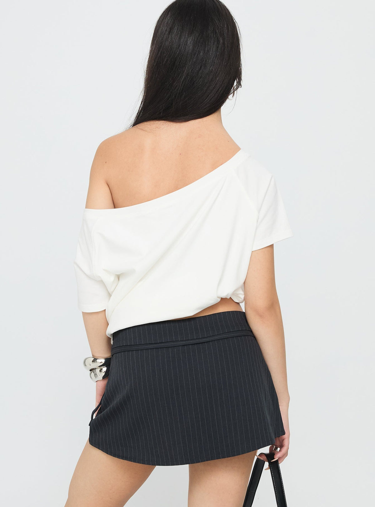 No Angel Wrap Skort Grey Pinstripe