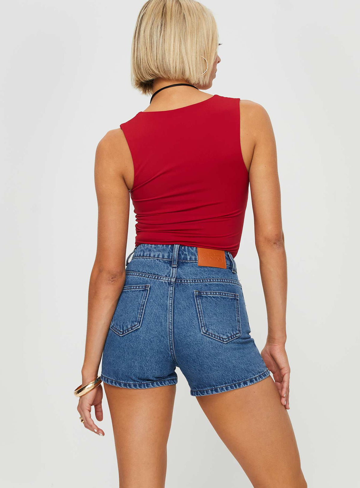 Tropicana Denim Shorts Mid Wash Petite