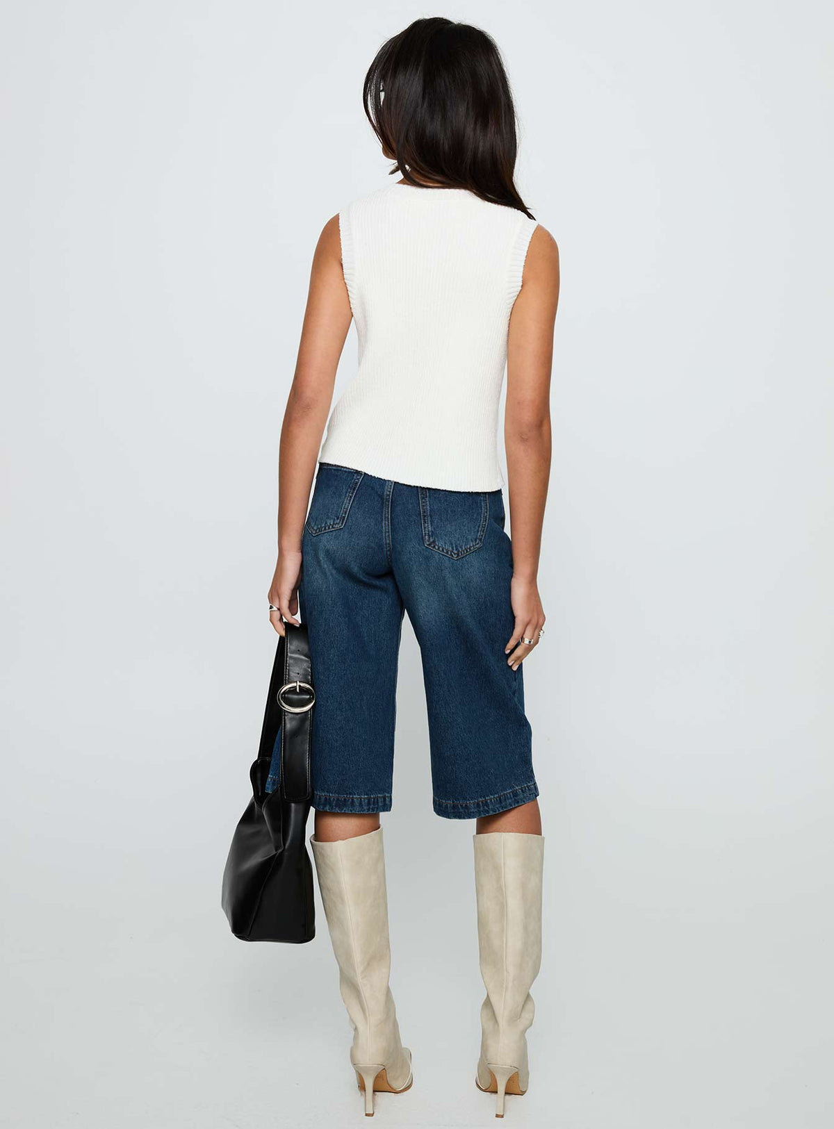 Ollison Longline Denim Shorts Blue