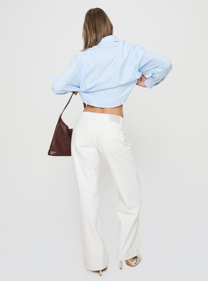 Ellanor Low Rise Straight Leg Jeans White