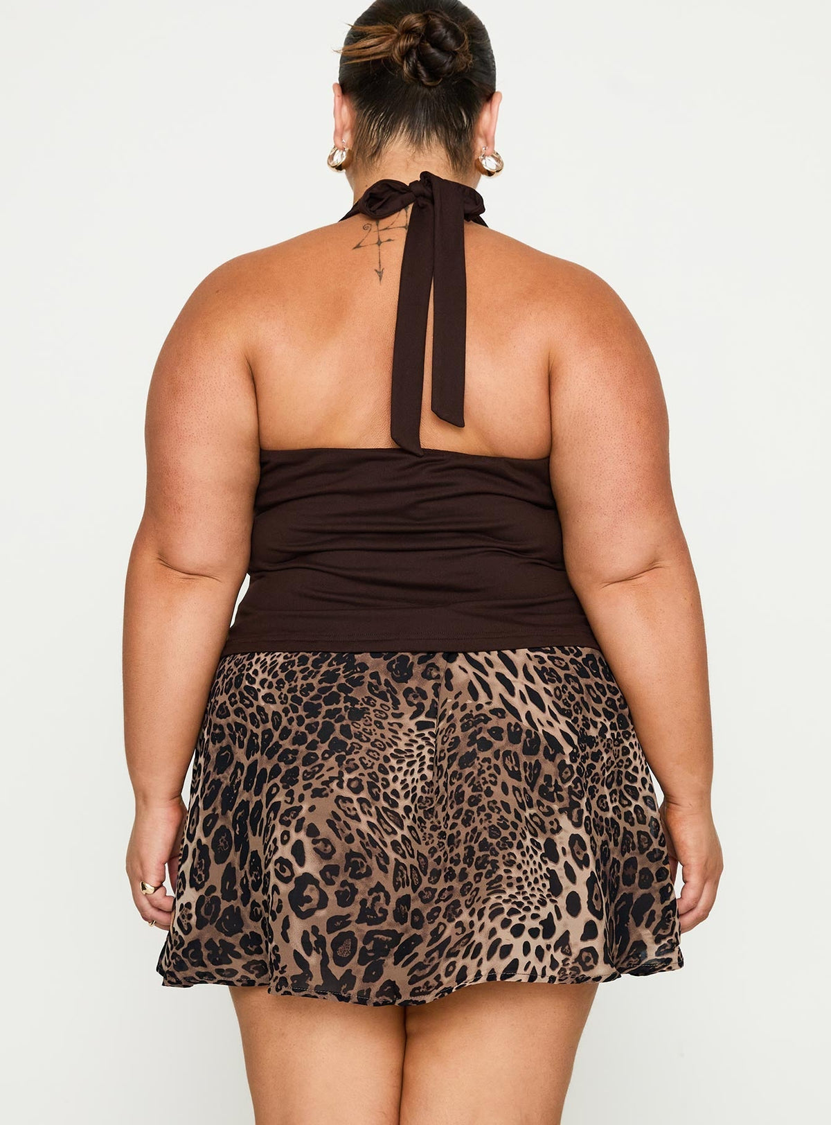Tejano Mini Skirt Leopard Curve