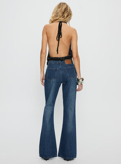 Wide World Mid Rise Bootleg Jeans Mid Blue