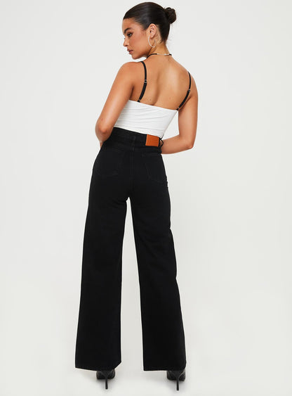 Nicolo High Rise Straight Leg Jeans Black