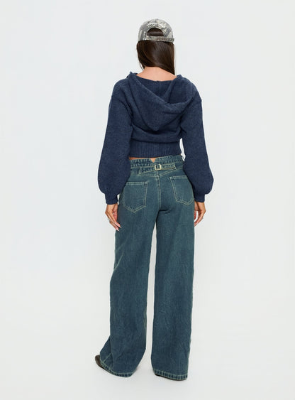 Shanna Relaxed Low Rise Jeans Acid Raw Wash