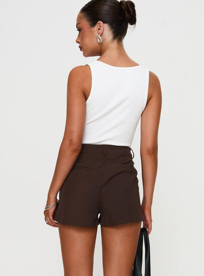 Ellerie Tailored Shorts Chocolate