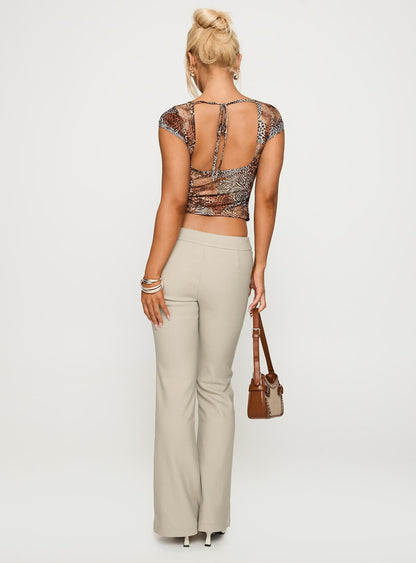 Angel Unknown Flare Pants Taupe