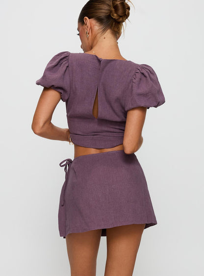 Gulliver Tie Side Mini Skort Mauve
