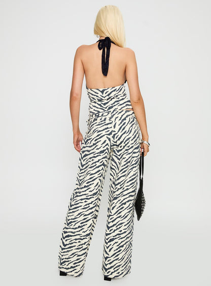 Paltrow Mid Rise Wide Leg Cargo Jeans Zebra