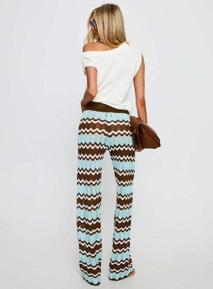 Rozia Knit Pant Blue Stripe