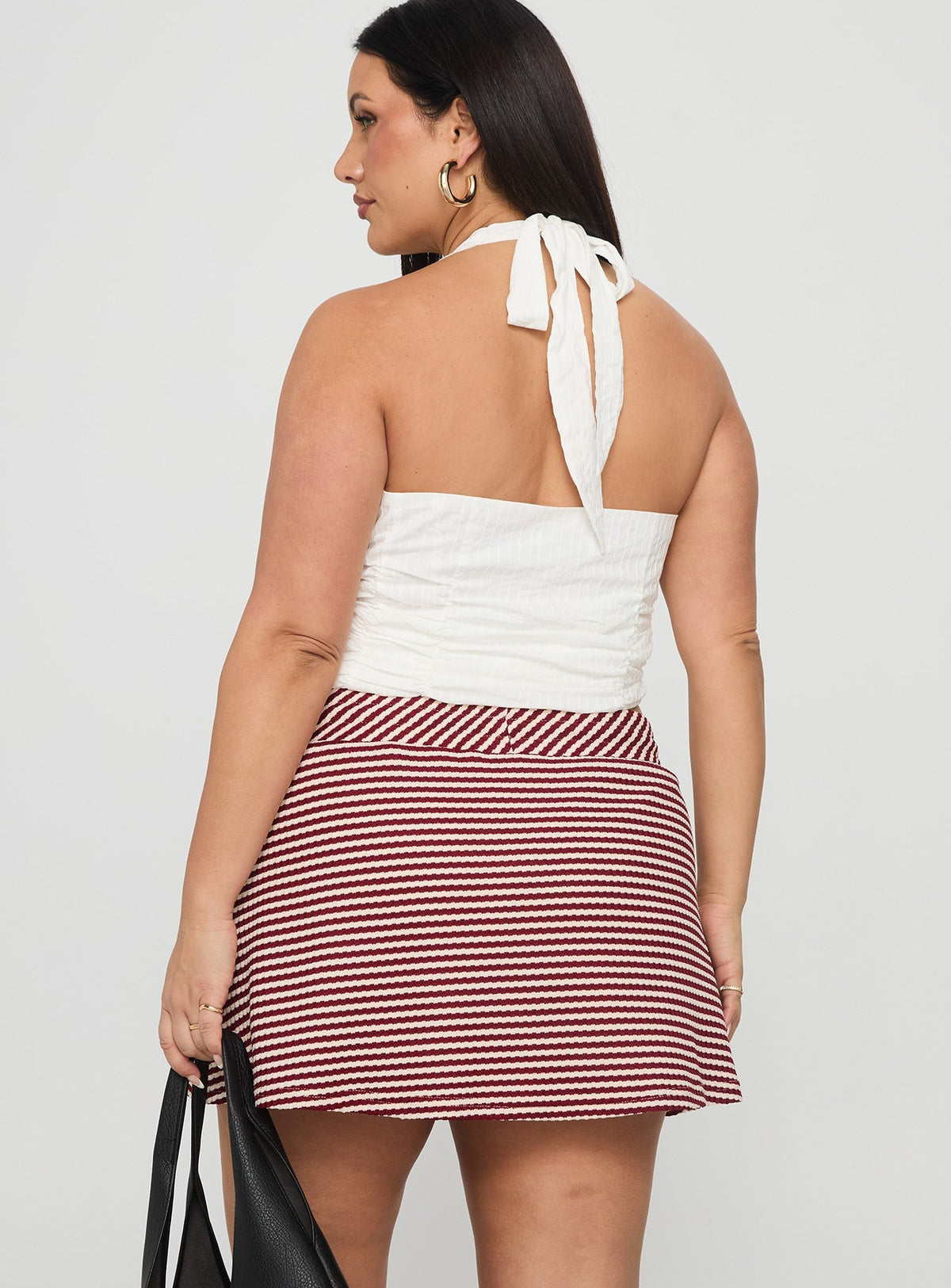 Bexi Textured Skort Red / White Stripe Curve