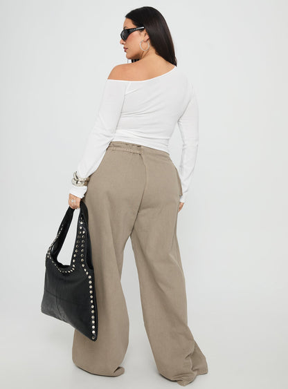 Paltrow Cargo Jeans Washed Brown Curve