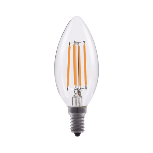 The Candelabra LED Bulb features a bright, warm light.
