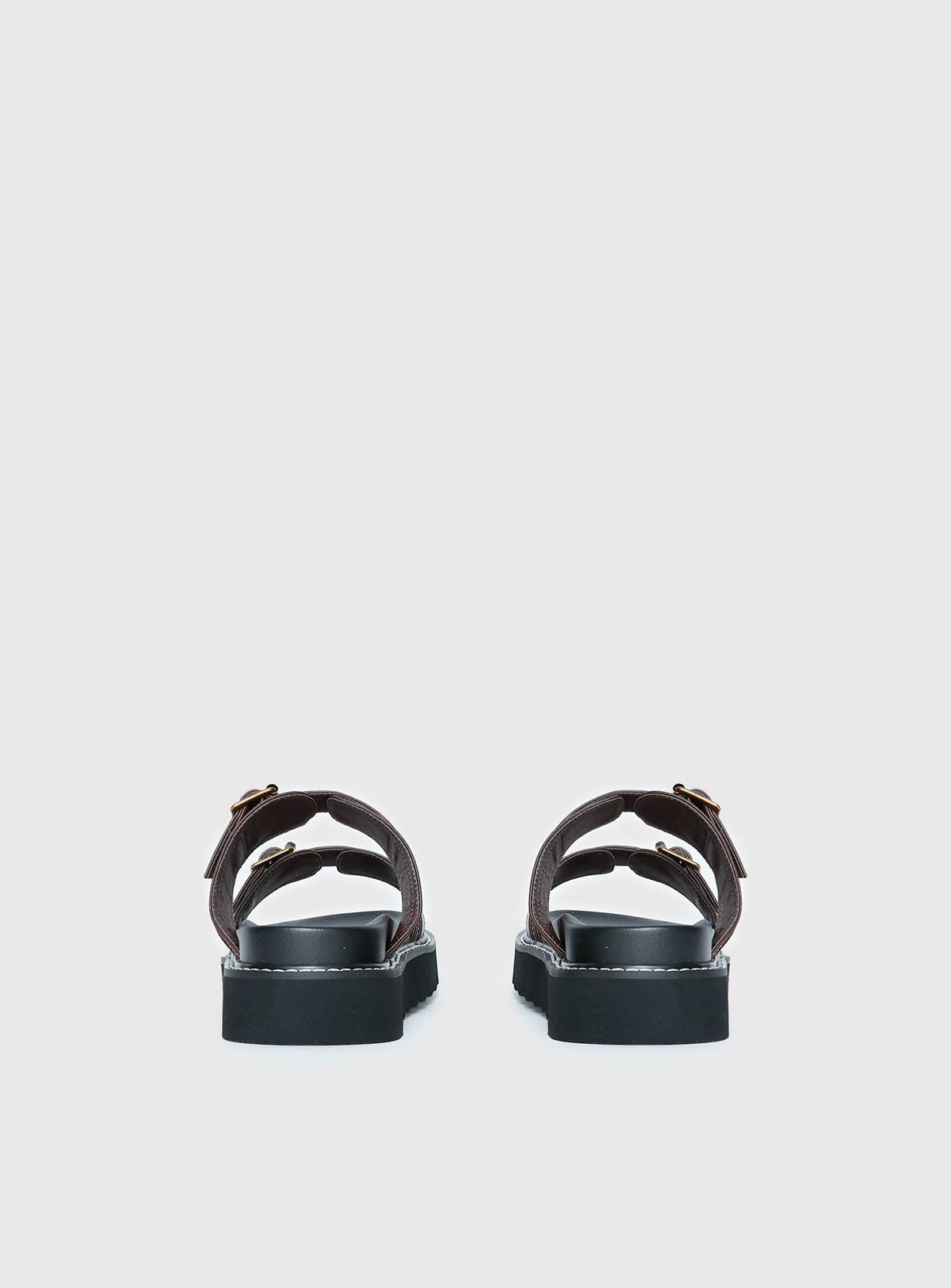 Ma Belle Sandals Contrast Stitch Chocolate