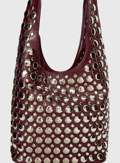 In The Crowd Shoulder Bag Burgundy / Silver