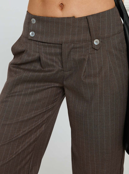 Briellea Thick Waistband Pant Pinstripe