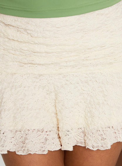 Vancesca Lace Mini Skirt Cream