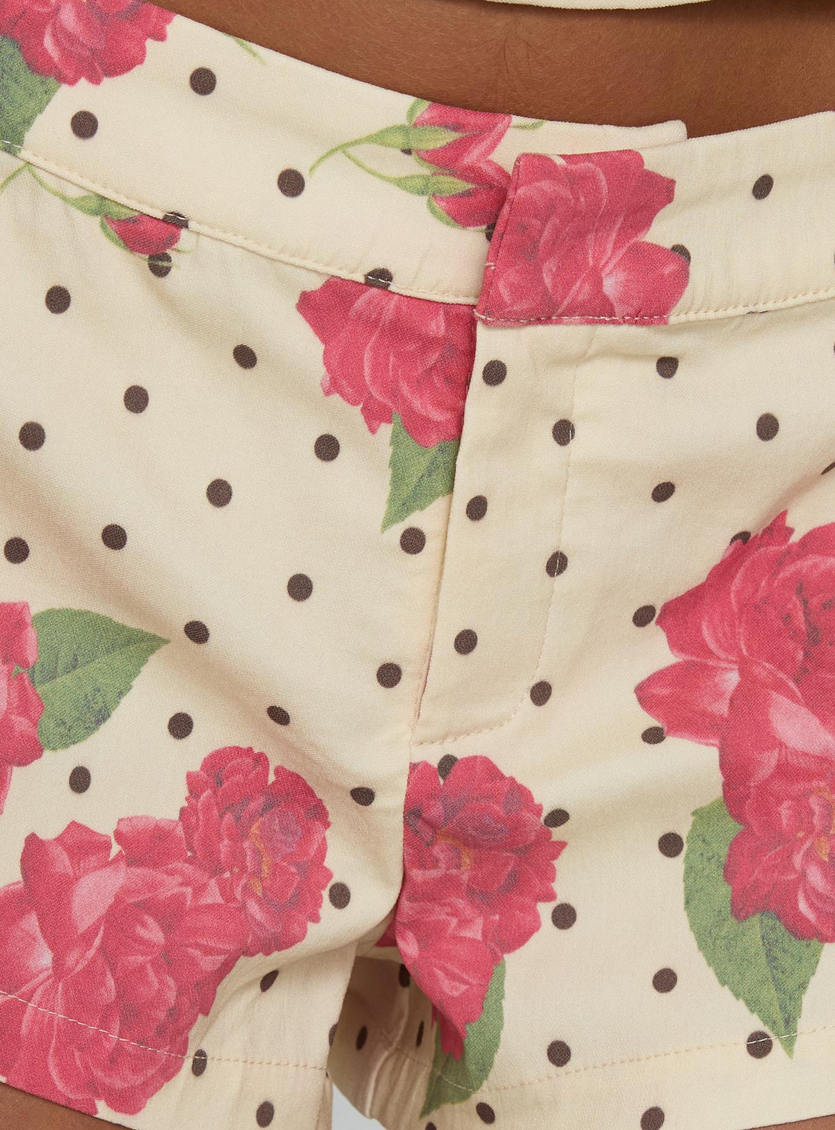 Yella Micro Mini Shorts Floral Polka Dot