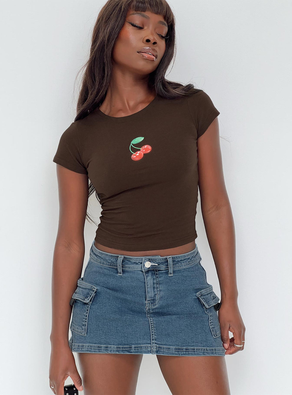 Grishea Low Rise Denim Skirt