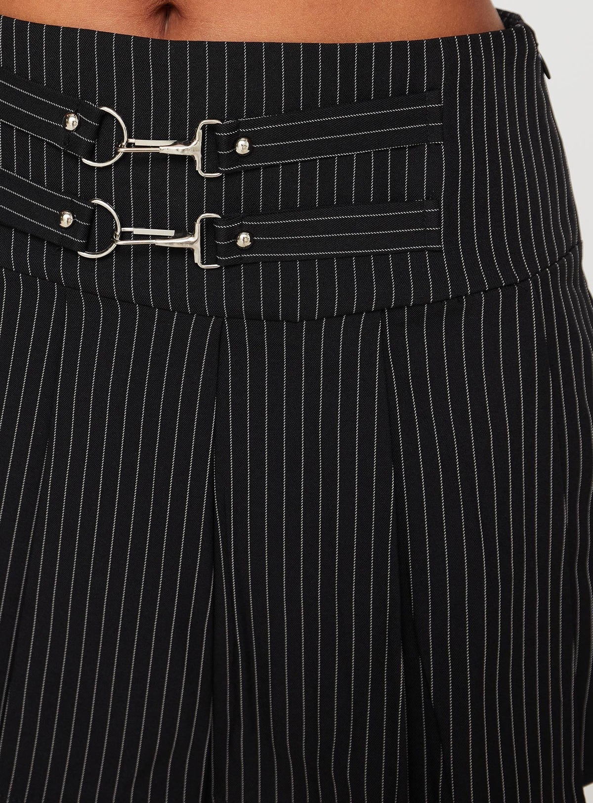 Vyola Mini Skirt Black Pinstripe