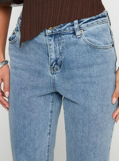 Magic Mirror Mid Rise Bootleg Jeans Ice Wash Petite