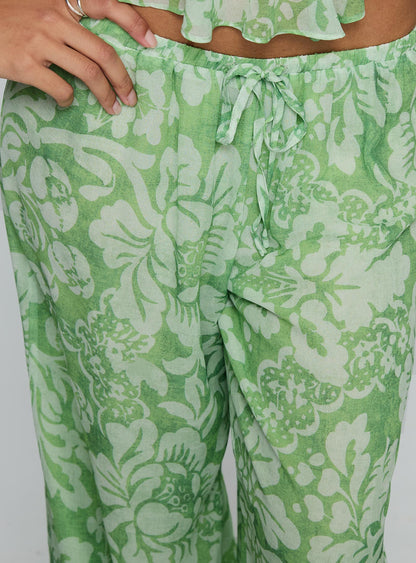 Finesse Pants Green Floral