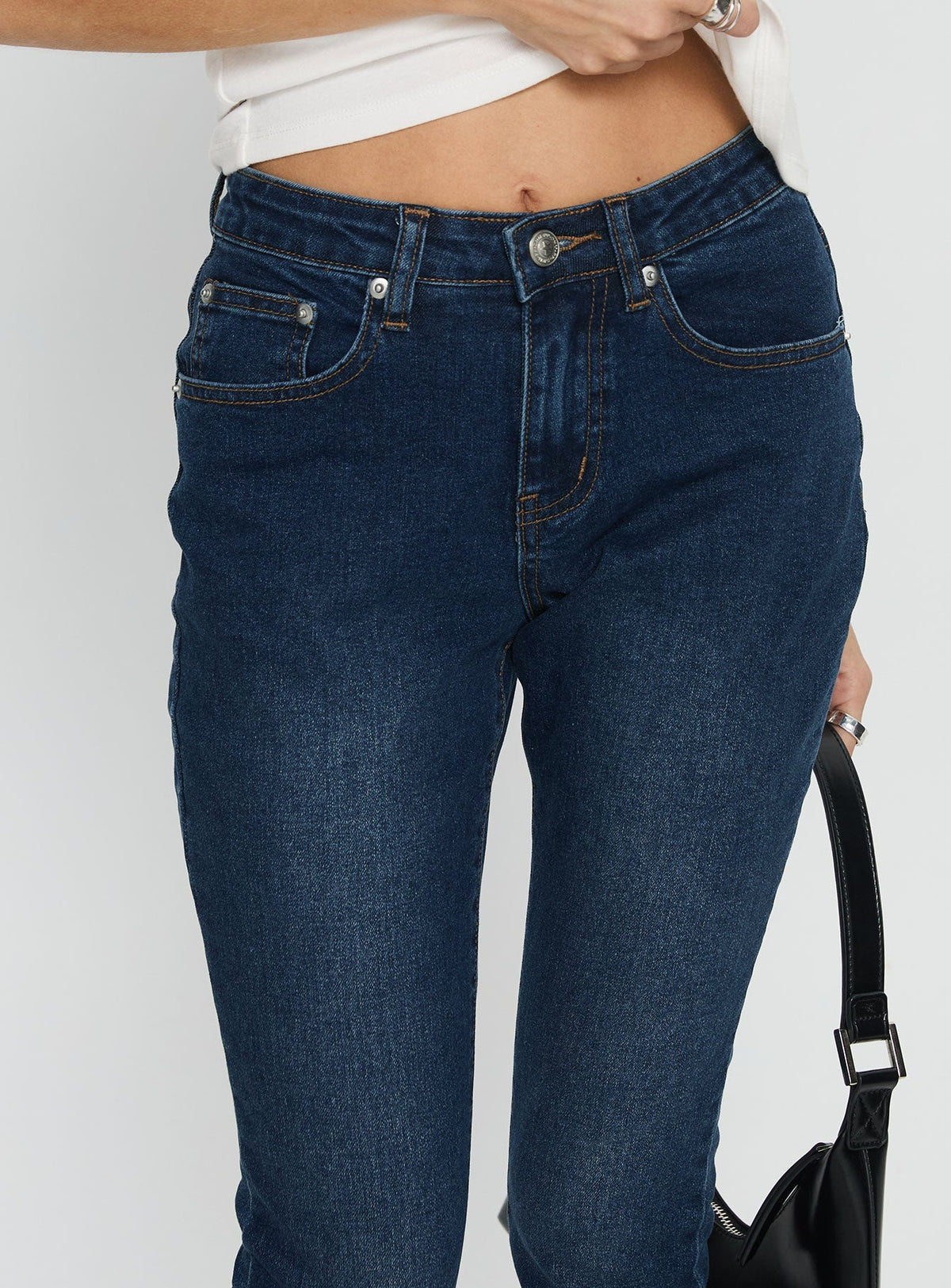 Illyssa Mid Rise Skinny Jeans Mid Blue Wash