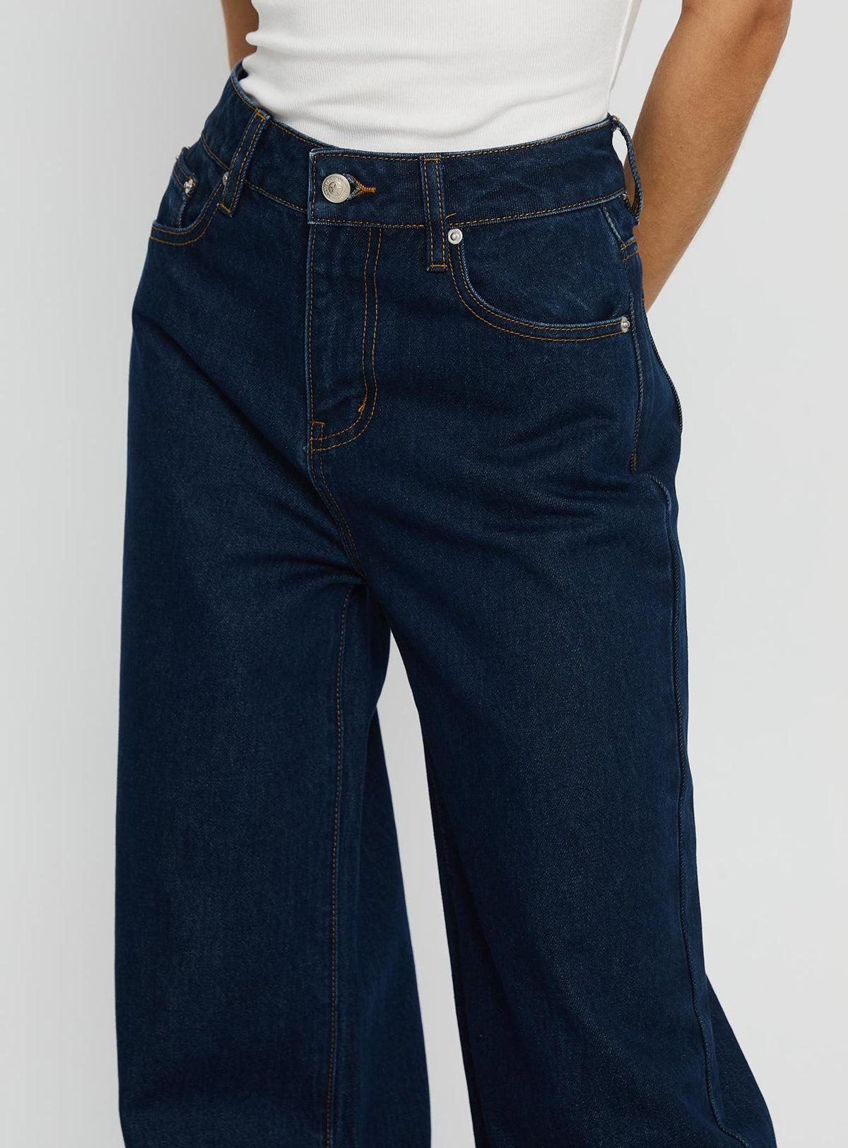 Goldie High Rise Wide Leg Jeans Indigo
