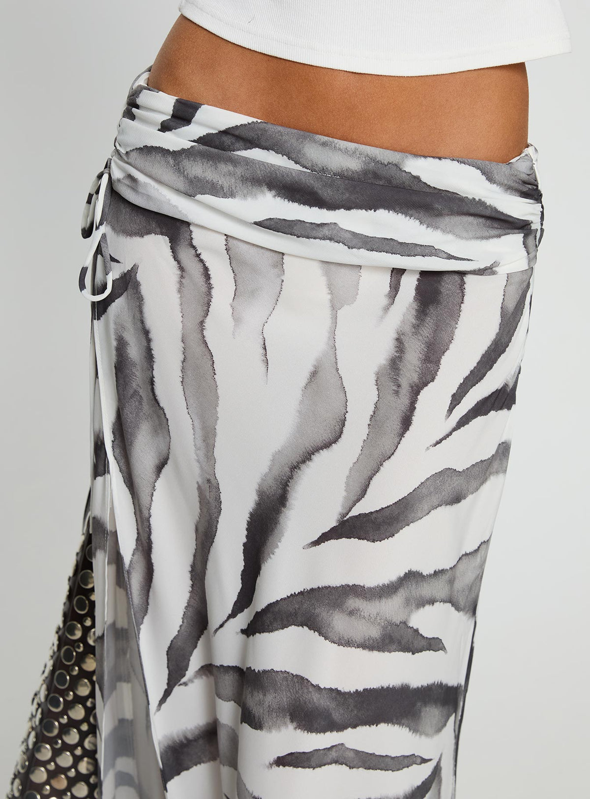Kiden Split Maxi Skirt Zebra