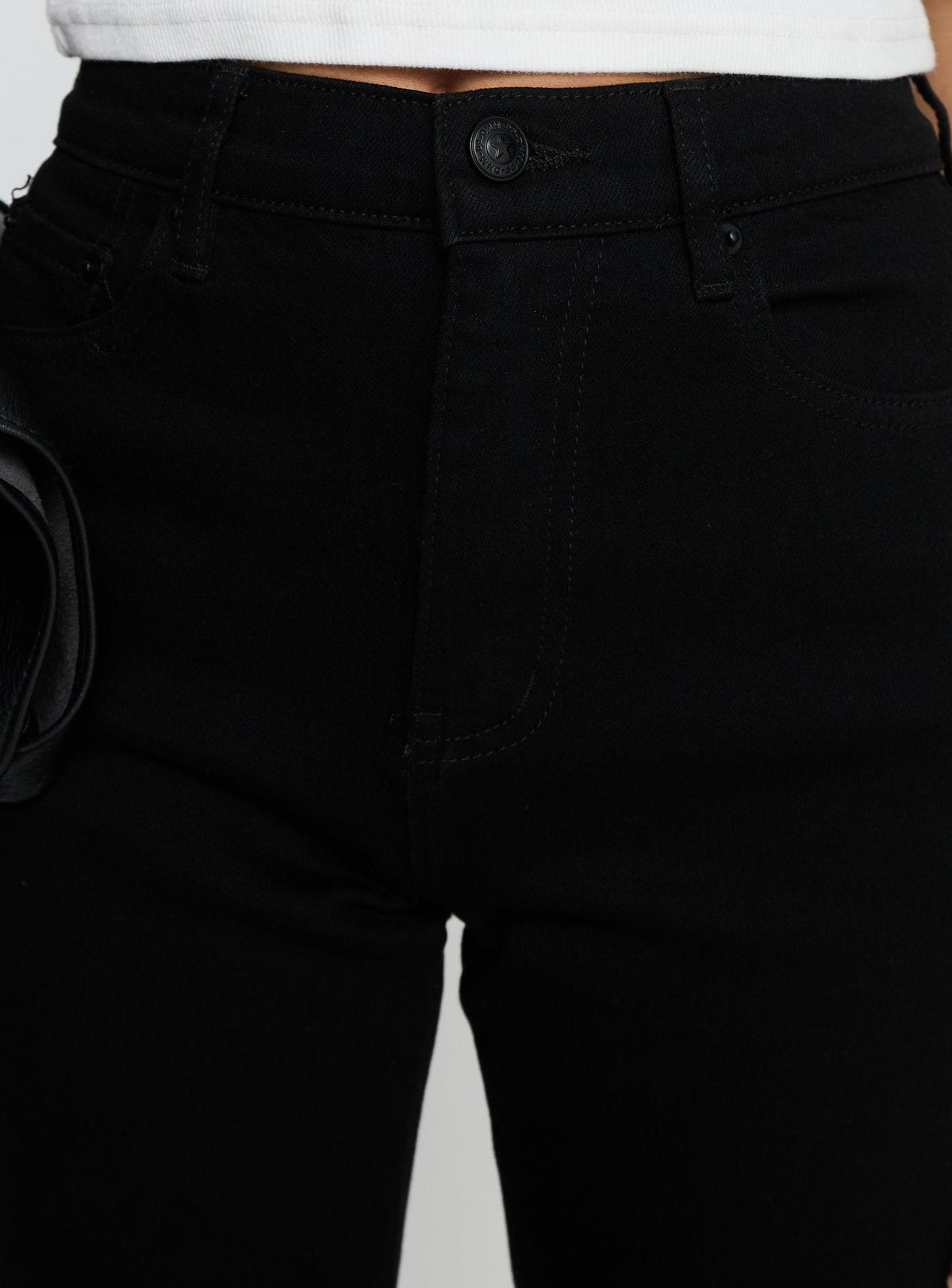 Cindee High Rise Cropped Jeans Jet Black