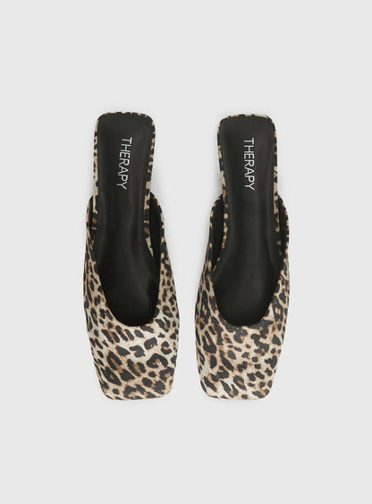 Therapy Gabbi Flats Leopard Satin