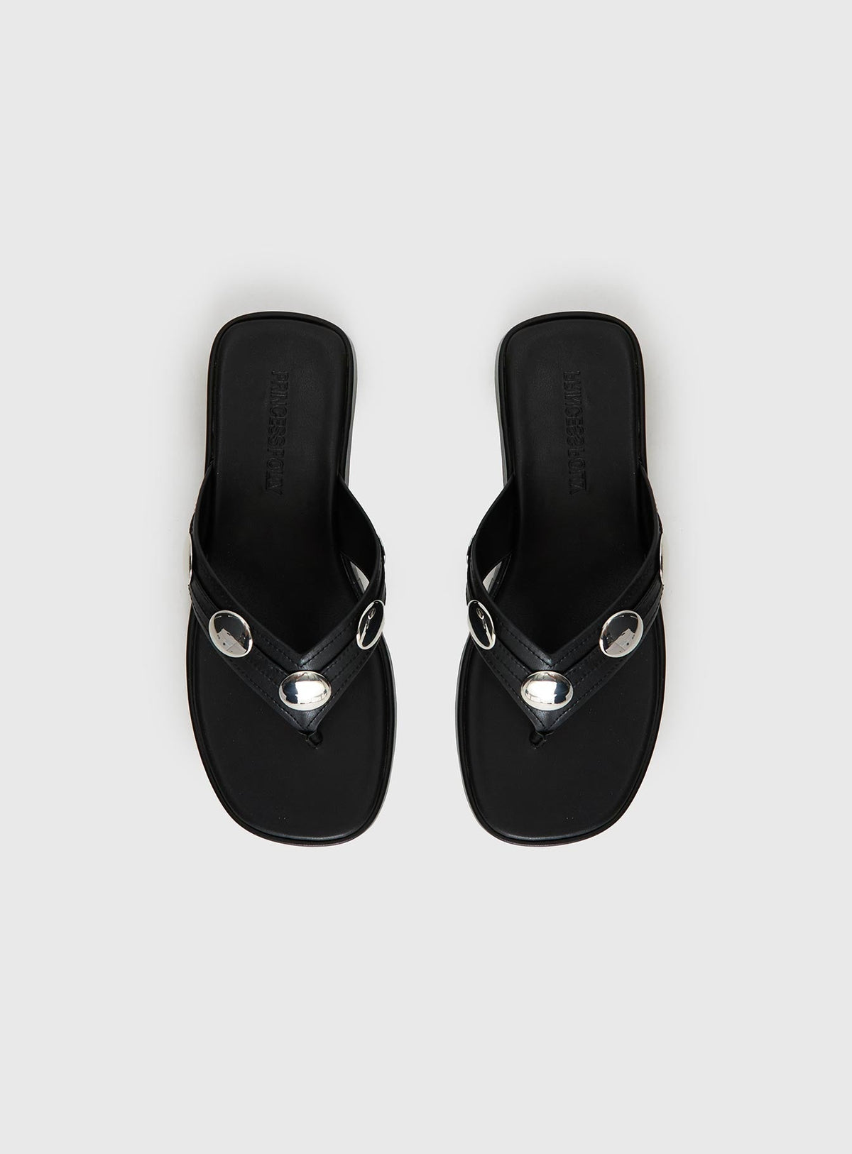 Paislee Stud Detail Sandals Black