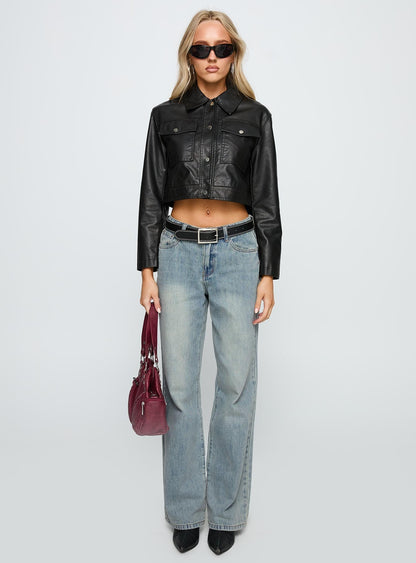 Echo Park High Rise Straight Leg Jeans Vintage Wash