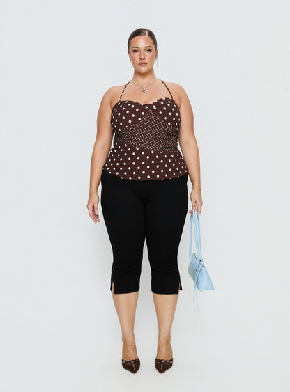 Baseline Rib Capri Pants Black Curve